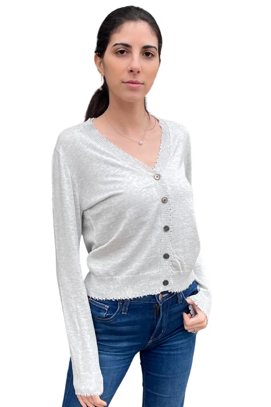 Exclusive Customization Minnie Rose Cotton Cashmere Frayed Cardigan