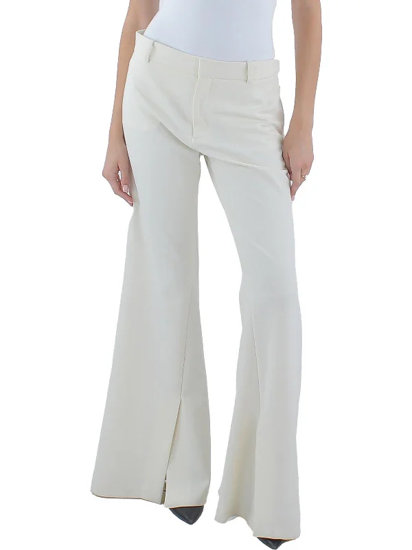 Soft Style Womens Slim Fit Split Hem Flared Pants